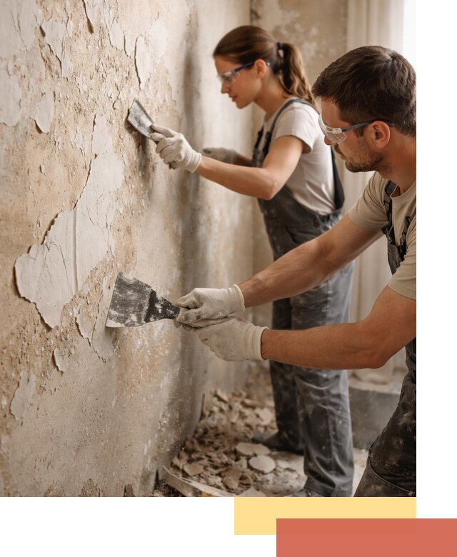 Снятие старой шпаклевки и подготовка поверхностей в Воронеже