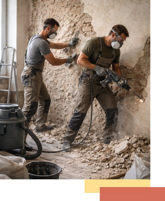 Демонтаж штукатурки со стен в Воронеже быстро и аккуратно