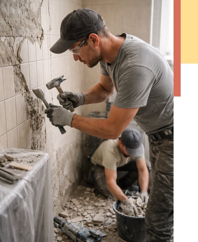 Демонтаж плитки со стен в Воронеже от 913 руб. — быстро и недорого | ОТДЕЛОЧНИК-Врн