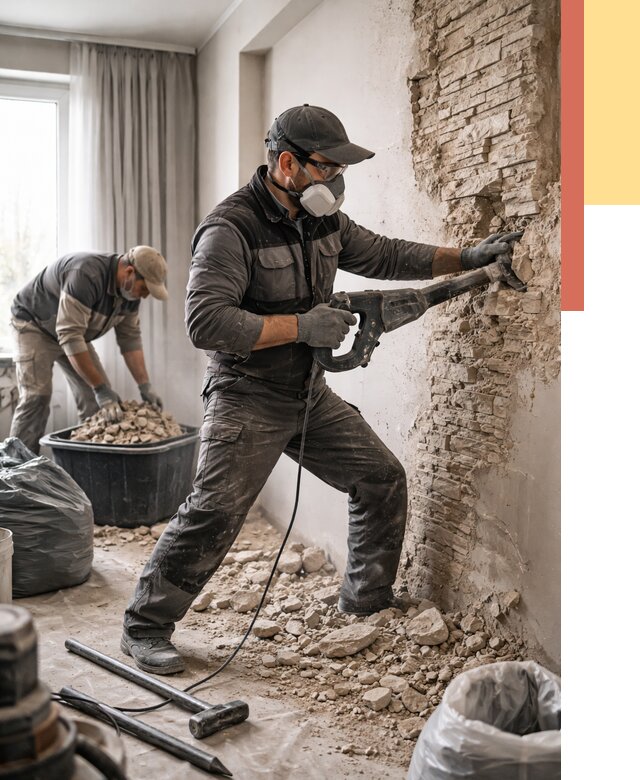 Демонтаж декоративного камня в Воронеже от 1557 руб/м² — быстро и недорого | ОТДЕЛОЧНИК-Врн