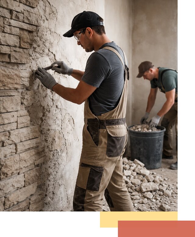 Демонтаж декоративного камня в Воронеже профессионально и безопасно