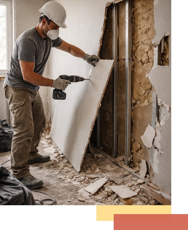 Демонтаж гипсокартона со стен в Воронеже качественно и быстро