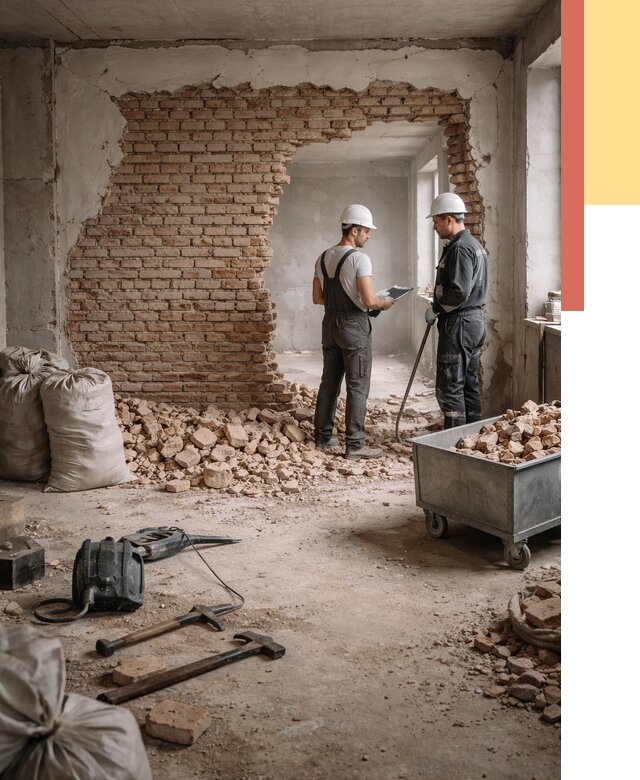 Демонтаж кирпичных стен в Воронеже от 4511 руб. — быстро, недорого, под ключ | ОТДЕЛОЧНИК-Врн