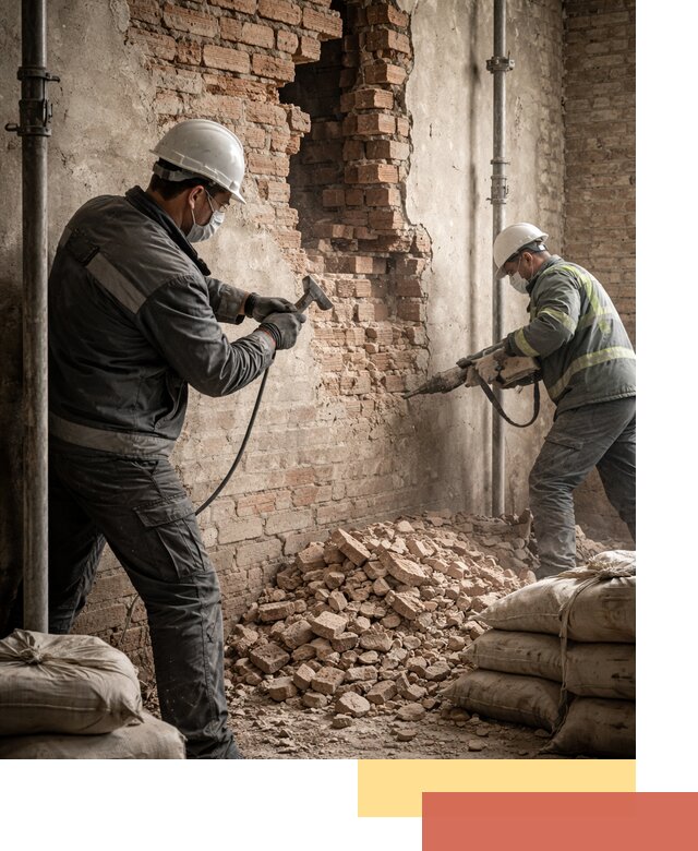 Демонтаж кирпичных стен в Воронеже быстро и безопасно