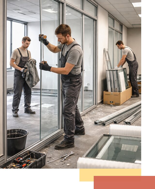 Демонтаж стеклянных перегородок в Воронеже быстро и безопасно