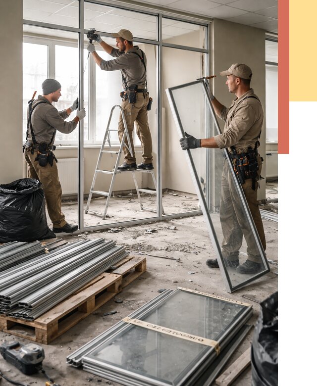 Демонтаж алюминиевых перегородок в Воронеже от 4511 руб. — быстро и недорого | ОТДЕЛОЧНИК-Врн