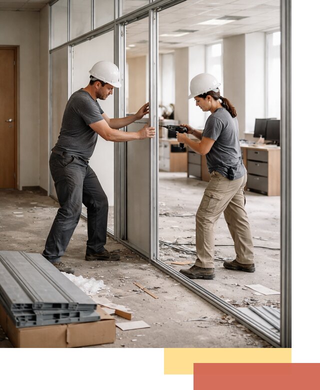 Демонтаж алюминиевых перегородок в Воронеже быстро и аккуратно