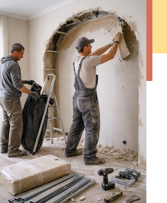 Демонтаж арки из гипсокартона в Воронеже от 3759 руб. — услуги под ключ | ОТДЕЛОЧНИК-Врн