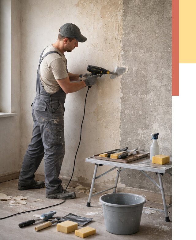 Очистка стен от клея в Воронеже от 1987 руб. — снятие и удаление клея со стен | ОТДЕЛОЧНИК-Врн