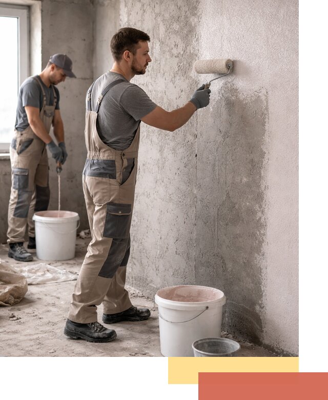 Нанесение бетоноконтакта на стены в Воронеже для последующей отделки