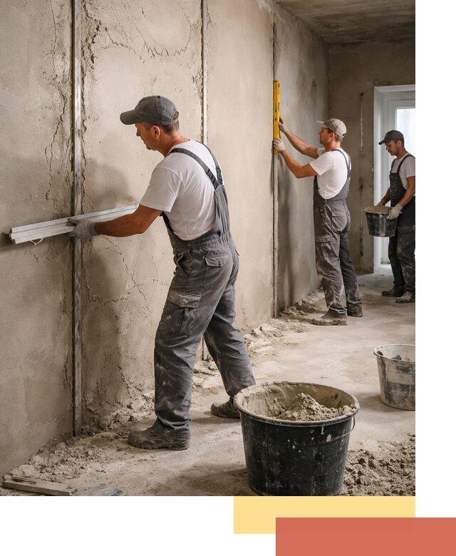 Штукатурка стен по маякам в Воронеже — точная и ровная поверхность