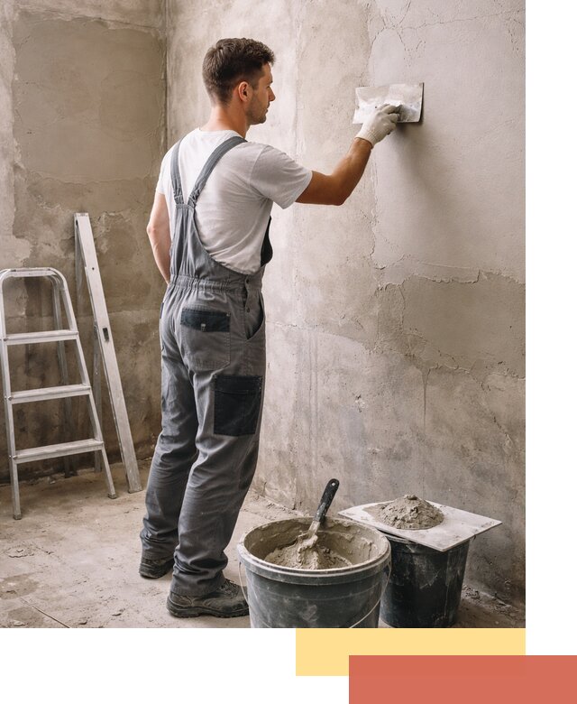 Штукатурка стен в ванной под ключ в Воронеже