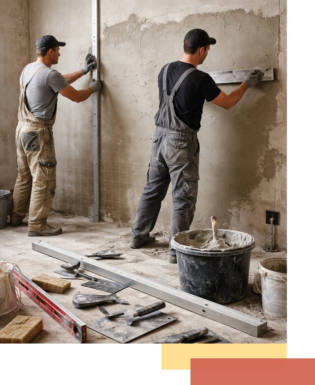 Профессиональная штукатурка стен под плитку в Воронеже