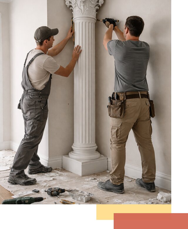 Установка декоративных колонн в Воронеже под ключ