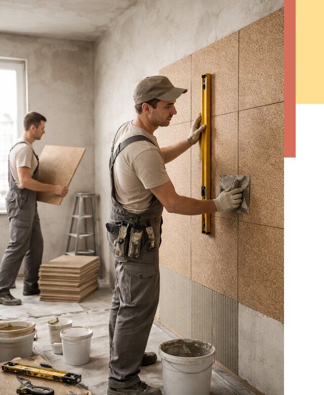 Монтаж пробковых панелей на стены в Воронеже от 3759 руб. — ОТДЕЛОЧНИК-Врн