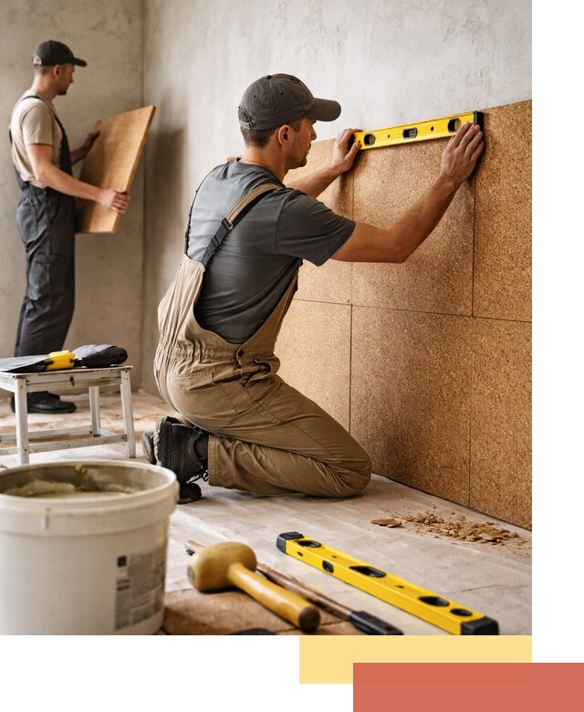 Монтаж пробковых панелей на стены в Воронеже быстро и качественно