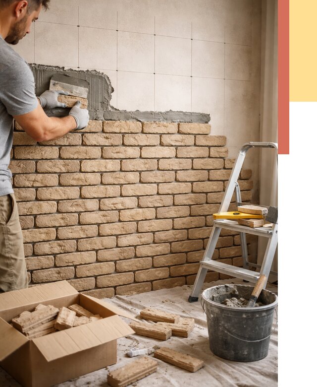 Монтаж декоративного кирпича в Воронеже от 3437 руб./м² — быстро и недорого | ОТДЕЛОЧНИК-Врн