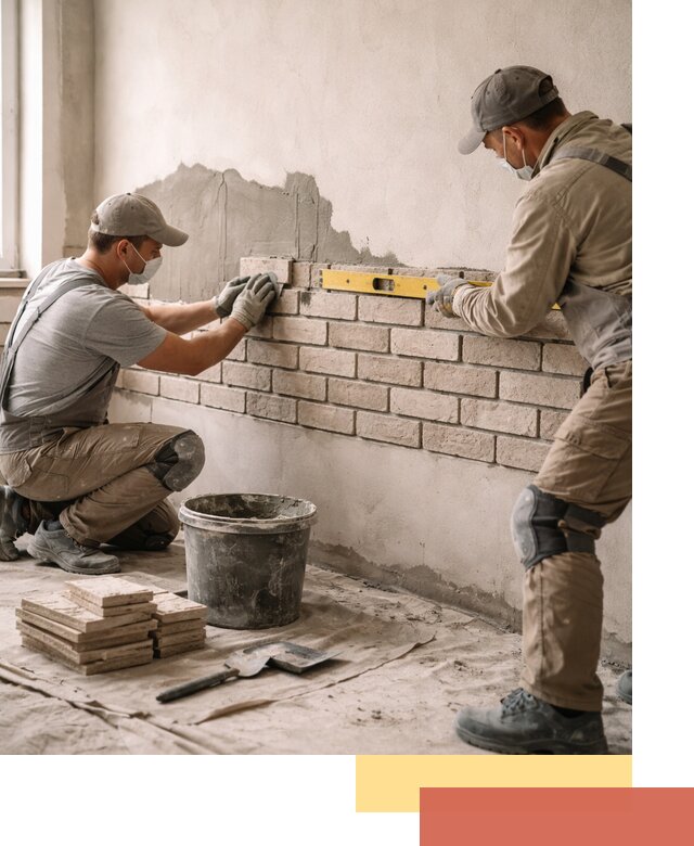 Монтаж декоративного кирпича профессионально в Воронеже