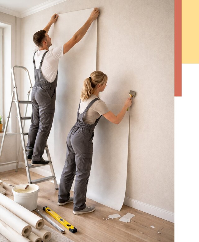 Поклейка флизелиновых обоев в Воронеже от 6445 руб. | Быстро и недорого — ОТДЕЛОЧНИК-Врн