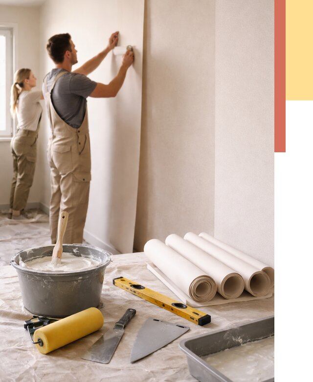 Поклейка бумажных обоев в Воронеже от 5908 руб./м2 — быстро и недорого | ОТДЕЛОЧНИК-Врн