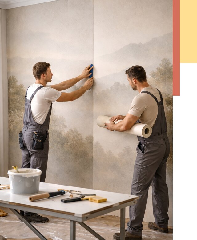 Поклейка фотообоев в Воронеже от 9130 руб/м² — быстро и недорого | ОТДЕЛОЧНИК-Врн