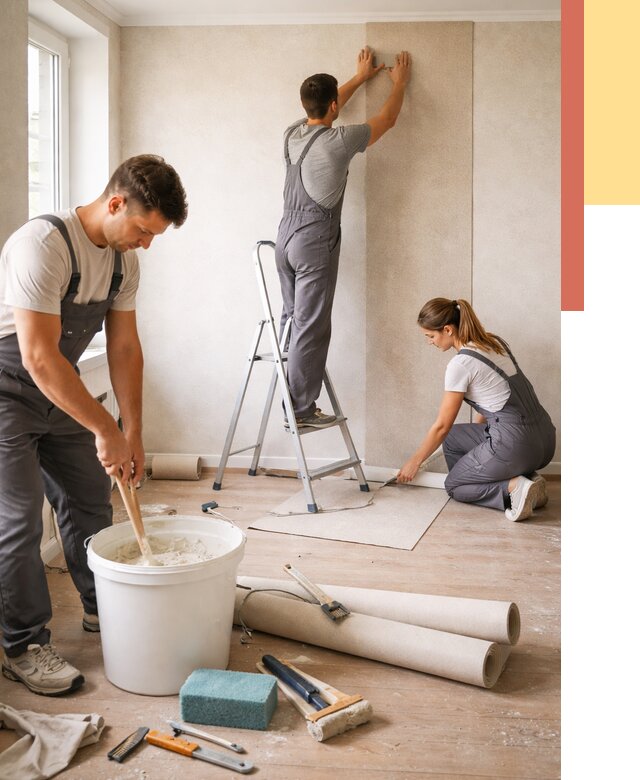 Оклейка стен обоями в Воронеже от 3759 руб/м2 — быстро и недорого | ОТДЕЛОЧНИК-Врн