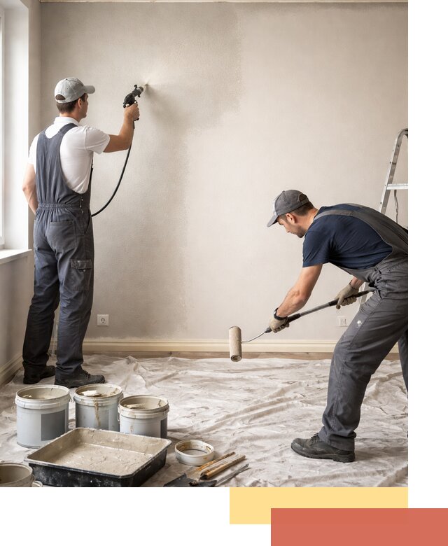 Покраска стен моющейся краской и защита поверхностей в Воронеже