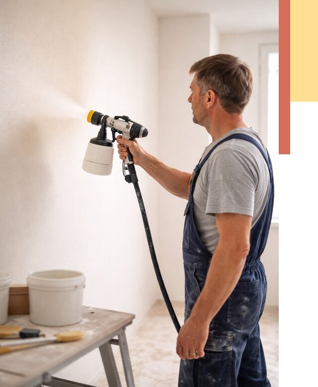 Покраска стен краскопультом в Воронеже от 8056 руб. — механизированная покраска | ОТДЕЛОЧНИК-Врн