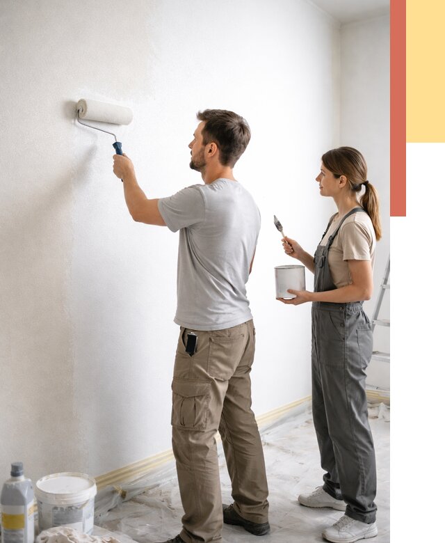 Окраска стен по стеклохолсту в Воронеже от 4833 руб/м² под ключ | ОТДЕЛОЧНИК-Врн