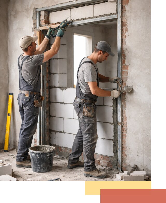 Закладка дверного проема под ключ в Воронеже: демонтаж, монтаж, отделка