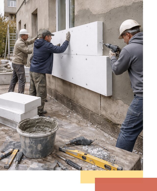 Утепление наружных стен пенопластом в Воронеже