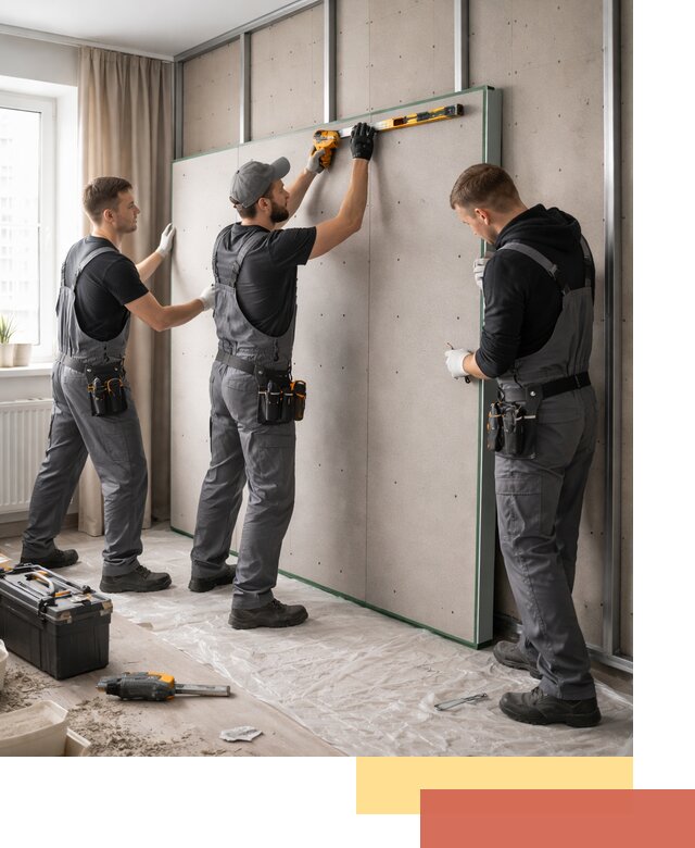 Шумоизоляция стен панелями ЗИПС в Воронеже для жилых и коммерческих помещений