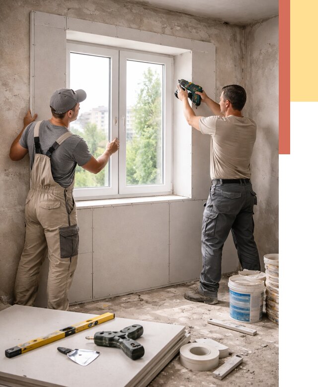 Монтаж откосов из гипсокартона в Воронеже от 4833 руб. под ключ | ОТДЕЛОЧНИК-Врн