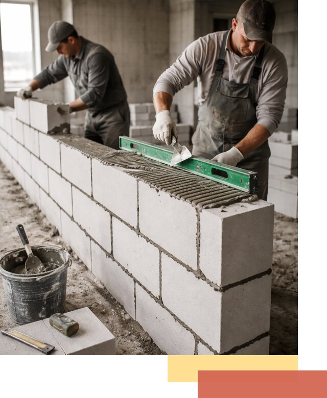 Кладка перегородок из газобетона в Воронеже быстро и качественно