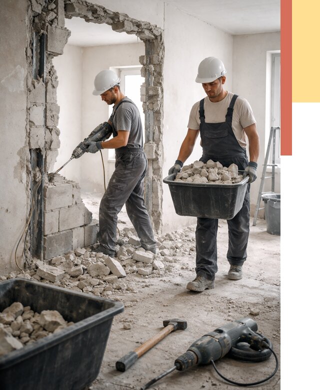 Демонтаж блоковых перегородок в Воронеже от 4028 руб. — быстро и недорого | ОТДЕЛОЧНИК-Врн