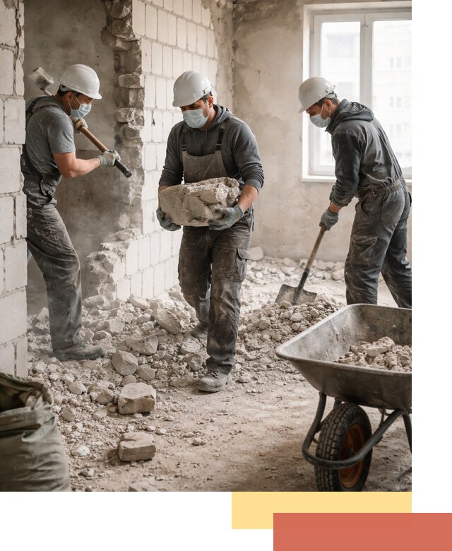 Демонтаж блочных перегородок в Воронеже быстро и аккуратно