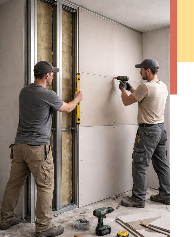 Монтаж двухслойной перегородки из гипсокартона в Воронеже от 1557 руб. | ОТДЕЛОЧНИК-Врн