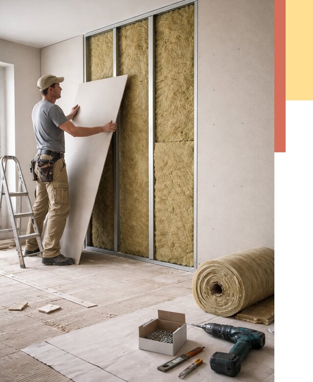 Перегородка из гипсокартона с шумоизоляцией в Воронеже от 3351 руб. | ОТДЕЛОЧНИК-Врн