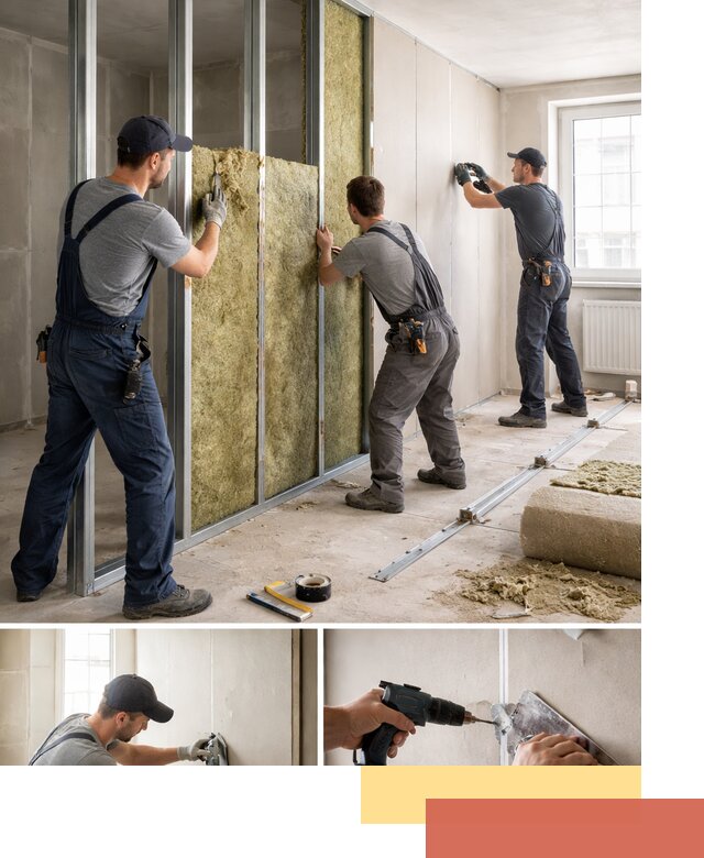 Перегородка из гипсокартона с шумоизоляцией в Воронеже — монтаж под ключ