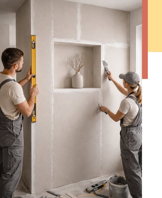 Перегородка из гипсокартона с нишей в Воронеже от 3491 руб. под ключ | ОТДЕЛОЧНИК-Врн