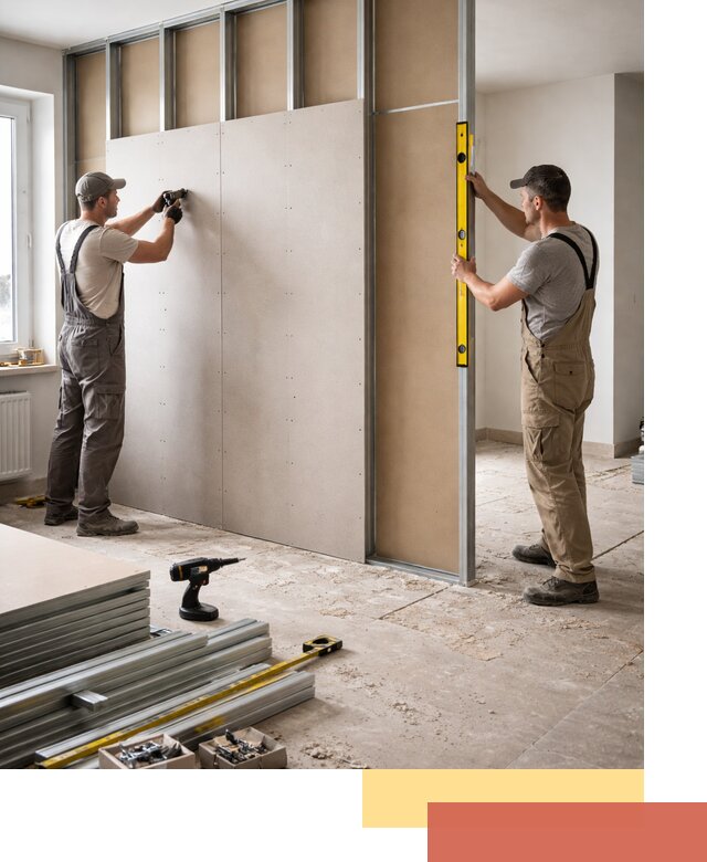 Зонирующая перегородка из гипсокартона под ключ в Воронеже