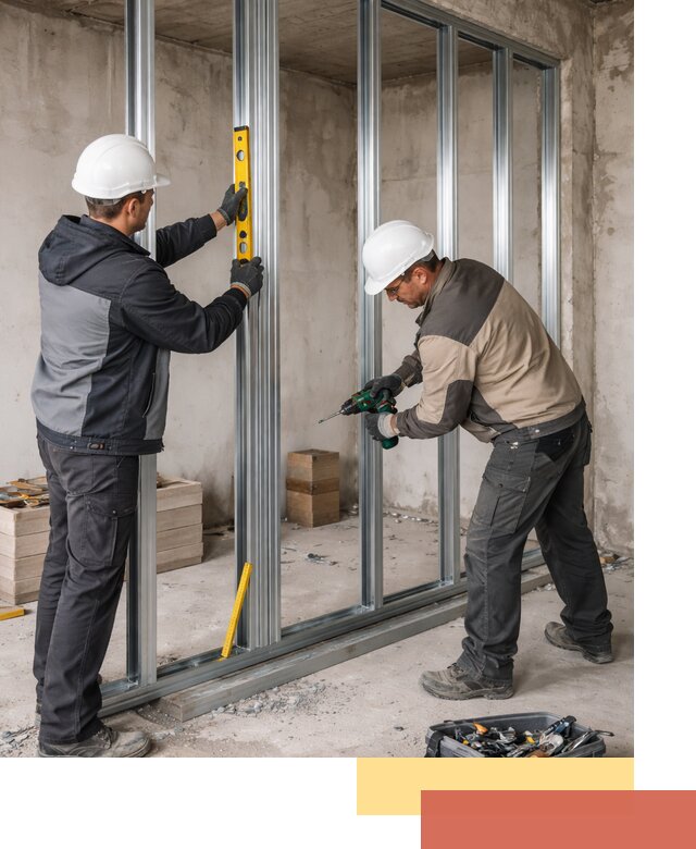 Монтаж каркаса перегородки из профиля в Воронеже