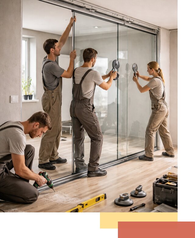 Изготовление стеклянных перегородок на заказ в Воронеже