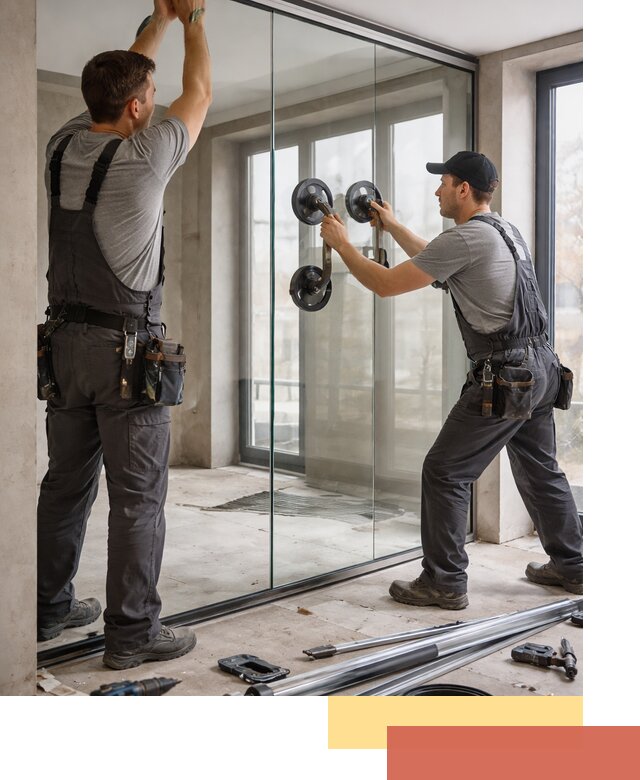 Цельностеклянные перегородки под ключ в Воронеже