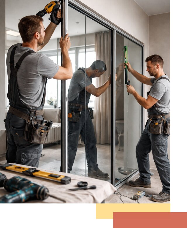 Каркасные стеклянные перегородки под ключ в Воронеже