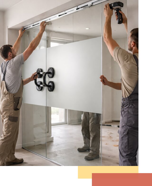 Матовые стеклянные перегородки под ключ в Воронеже