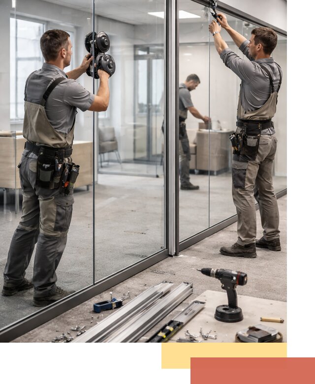 Стеклянные офисные перегородки под ключ в Воронеже