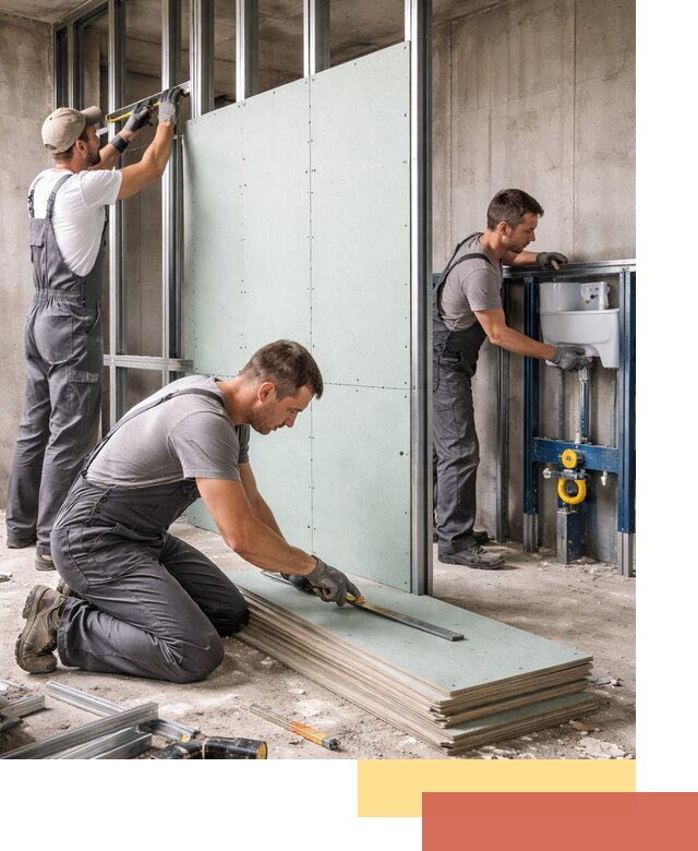 Монтаж и ремонт сантехнических перегородок в Воронеже