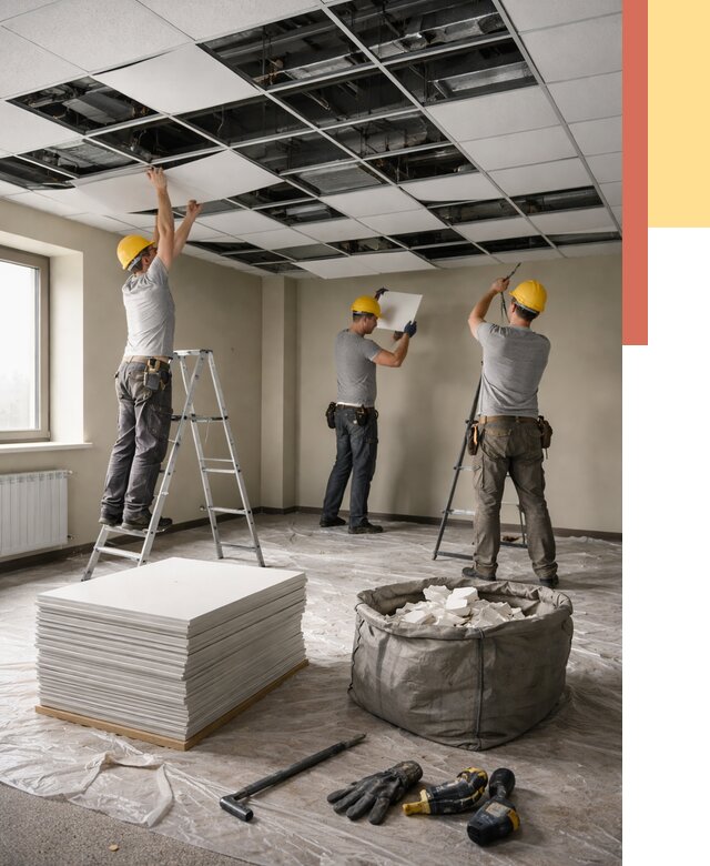 Демонтаж потолка Армстронг в Воронеже от 4833 руб. быстро и недорого | ОТДЕЛОЧНИК-Врн