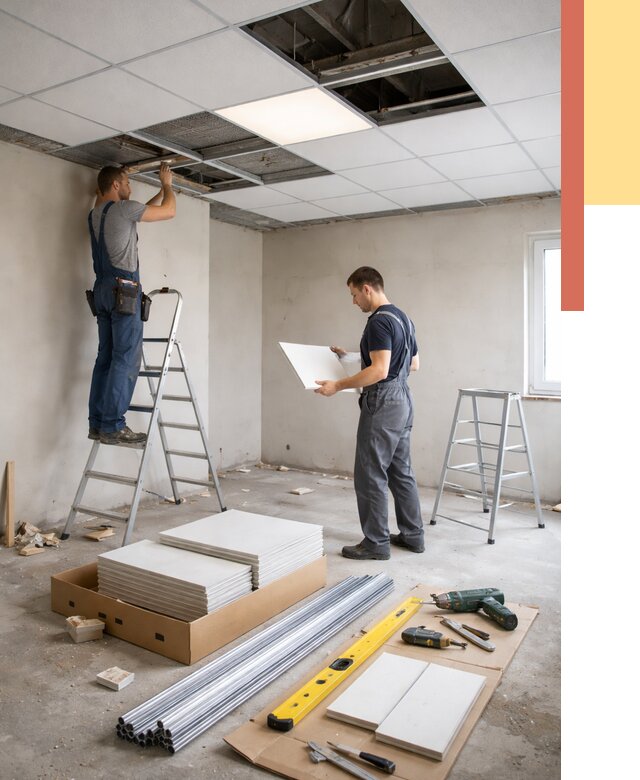 Монтаж потолка армстронг в Воронеже от 4833 руб/м2 — быстрая установка под ключ | ОТДЕЛОЧНИК-Врн